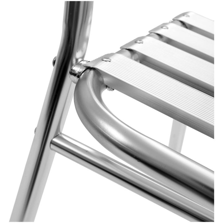 Matgrupp för trädgården 5 delar aluminium silver vidaXL – bild 7