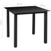 Matgrupp för trädgården 5 delar aluminium svart vidaXL 80 cm table length – miniatyr 11