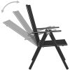 Matgrupp för trädgården 5 delar aluminium svart vidaXL 80 cm table length – miniatyr 5