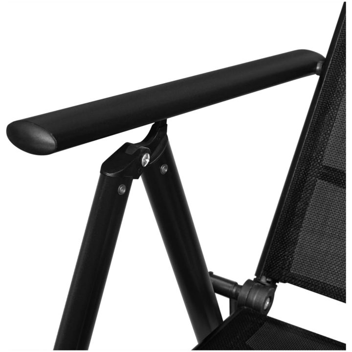Matgrupp för trädgården 5 delar aluminium svart vidaXL 80 cm table length – bild 7