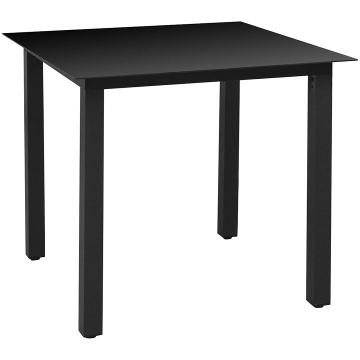 Matgrupp för trädgården 5 delar aluminium svart vidaXL 80 cm table length – bild 8
