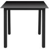 Matgrupp för trädgården 5 delar aluminium svart vidaXL 80 cm table length – miniatyr 9