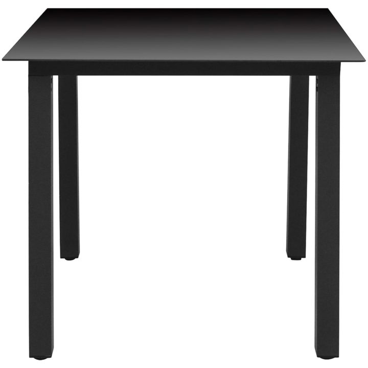 Matgrupp för trädgården 5 delar aluminium svart vidaXL 80 cm table length – bild 9