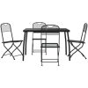 Matgrupp för trädgården 5 delar antracit metallnät vidaXL 110 cm table length – miniatyr 2