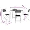 Matgrupp för trädgården 5 delar antracit metallnät vidaXL 110 cm table length – miniatyr 9