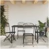 Matgrupp för trädgården 5 delar antracit metallnät vidaXL 110 cm table length – miniatyr 1