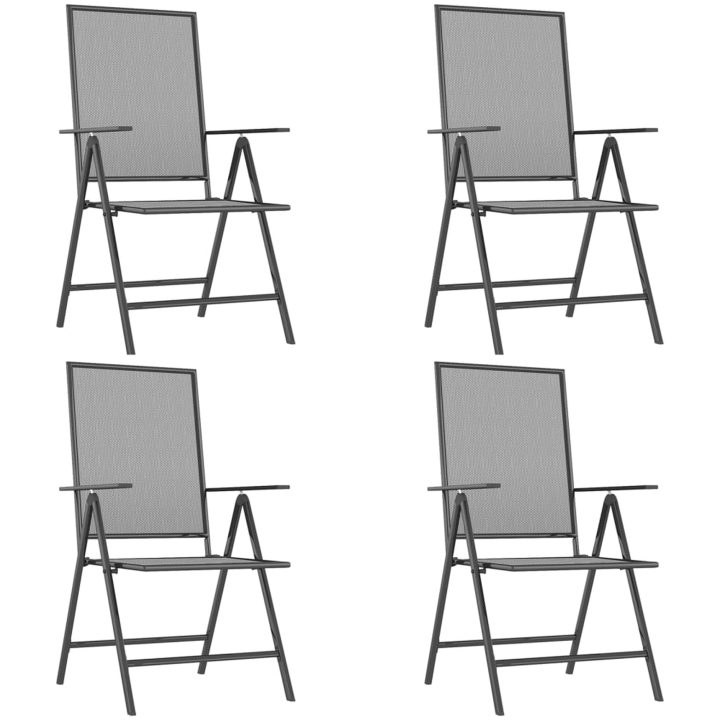 Matgrupp för trädgården 5 delar antracit stål vidaXL 110 cm table length – bild 4