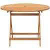 Matgrupp för trädgården 5 delar beige konstrotting/massivt trä vidaXL 90 x 75 cm – miniatyr 5