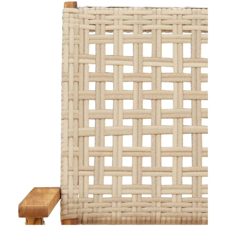 Matgrupp för trädgården 5 delar beige konstrotting/massivt trä vidaXL 90 x 75 cm – bild 10