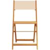 Matgrupp för trädgården 5 delar beige tyg och massivt trä vidaXL 90 x 75 cm – miniatyr 4