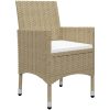 Matgrupp för trädgården 5 delar beige vidaXL – miniatyr 3