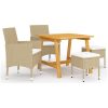 Matgrupp för trädgården 5 delar beige vidaXL – miniatyr 1