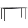 Matgrupp för trädgården 5 delar brun konstrottning vidaXL 160 cm table length – miniatyr 7
