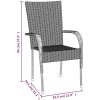 Matgrupp för trädgården 5 delar brun konstrottning vidaXL 160 cm table length – miniatyr 10