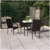 Matgrupp för trädgården 5 delar brun och svart vidaXL 80 cm table length – miniatyr 1