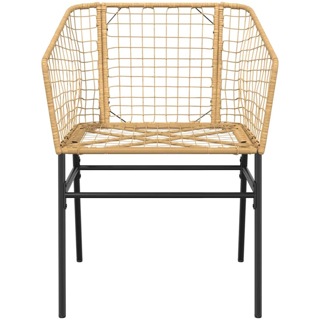 Matgrupp för trädgården 5 delar brun polyrotting glas vidaXL 80 x 80 x 74 cm – bild 5