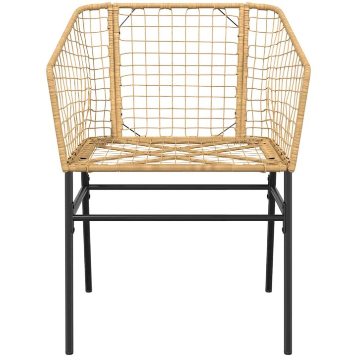 Matgrupp för trädgården 5 delar brun polyrotting glas vidaXL 80 x 80 x 74 cm – bild 5