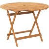 Matgrupp för trädgården 5 delar grå konstrotting/massivt trä vidaXL 90 x 75 cm – miniatyr 6