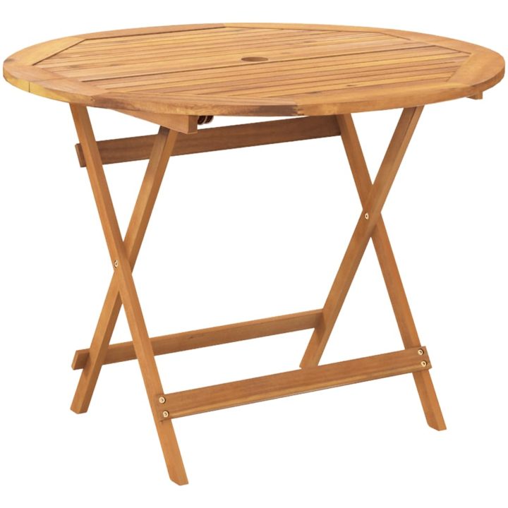 Matgrupp för trädgården 5 delar grå konstrotting/massivt trä vidaXL 90 x 75 cm – bild 6