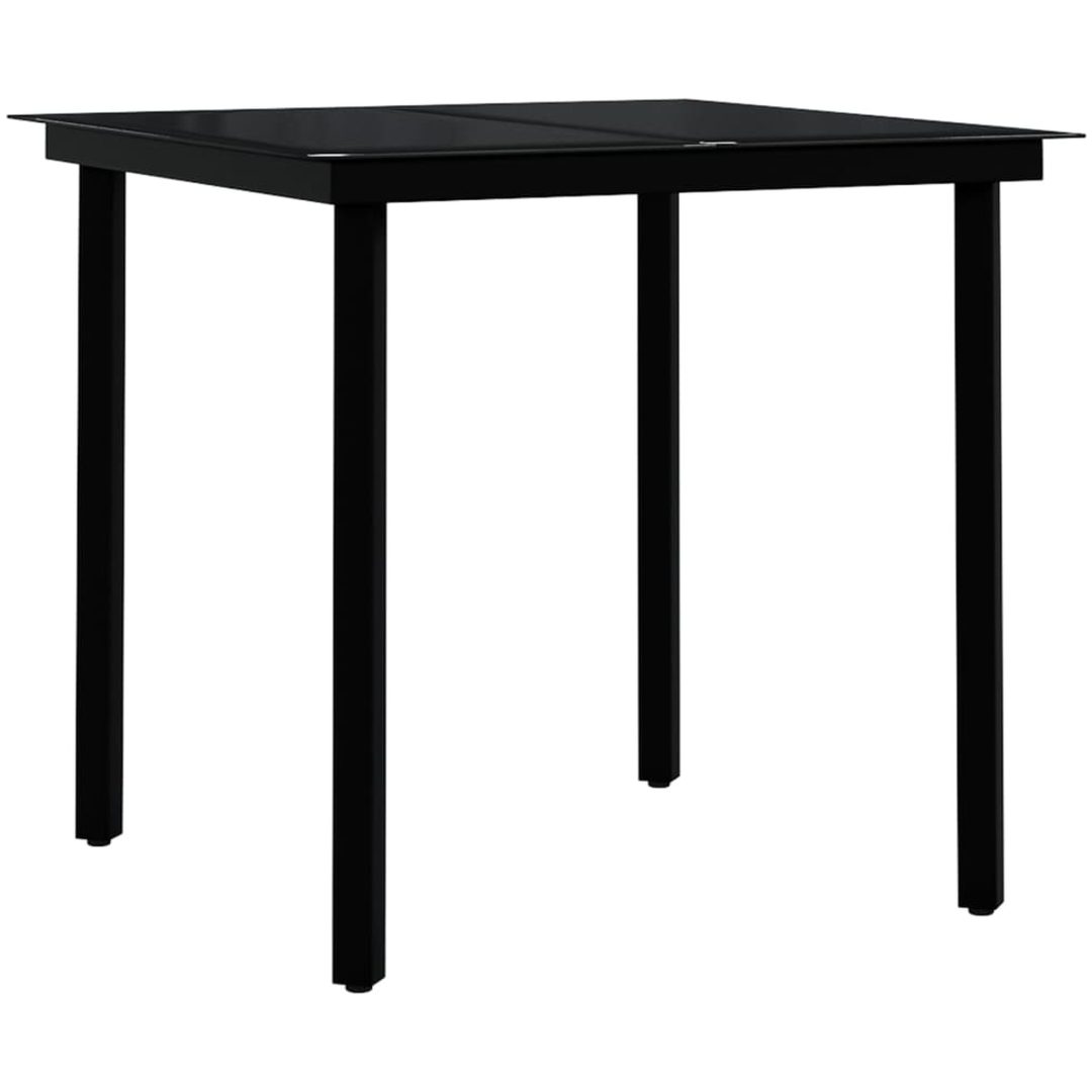 Matgrupp för trädgården 5 delar grå och svart vidaXL 80 cm table length – bild 3