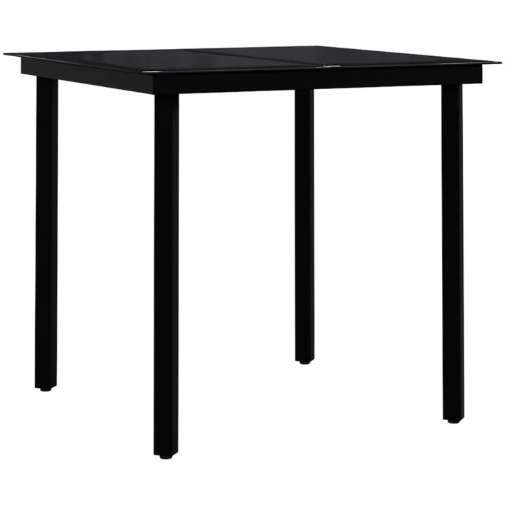 Matgrupp för trädgården 5 delar grå och svart vidaXL 80 cm table length – bild 3