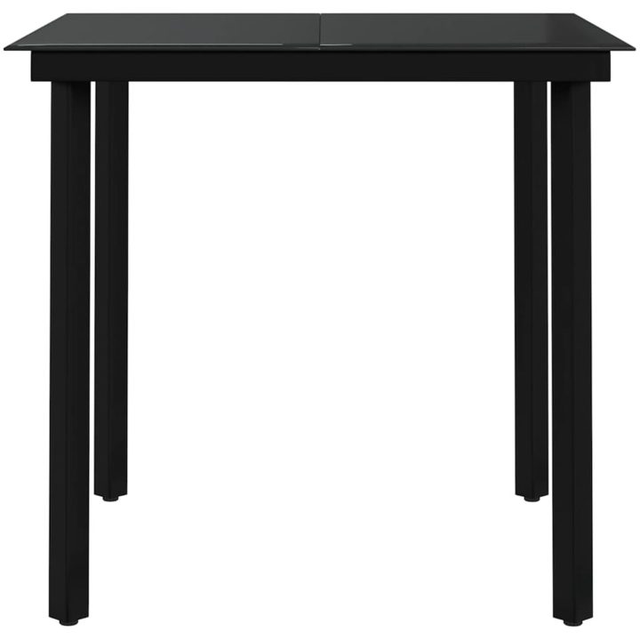 Matgrupp för trädgården 5 delar grå och svart vidaXL 80 cm table length – bild 4