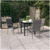 Matgrupp för trädgården 5 delar grå och svart vidaXL 80 cm table length – miniatyr 1