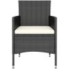 Matgrupp för trädgården 5 delar konstrotting och akacia svart vidaXL 80 x 80 x 75 cm – miniatyr 6