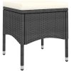 Matgrupp för trädgården 5 delar konstrotting och akacia svart vidaXL 80 x 80 x 75 cm – miniatyr 7