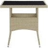 Matgrupp för trädgården 5 delar konstrotting och glas beige vidaXL – miniatyr 2