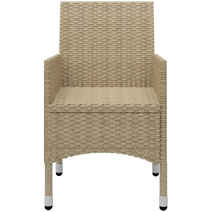 Matgrupp för trädgården 5 delar konstrotting och glas beige vidaXL – bild 11