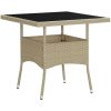 Matgrupp för trädgården 5 delar konstrotting och glas beige vidaXL – miniatyr 3