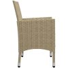 Matgrupp för trädgården 5 delar konstrotting och glas beige vidaXL – miniatyr 9