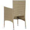 Matgrupp för trädgården 5 delar konstrotting och glas beige vidaXL – miniatyr 10