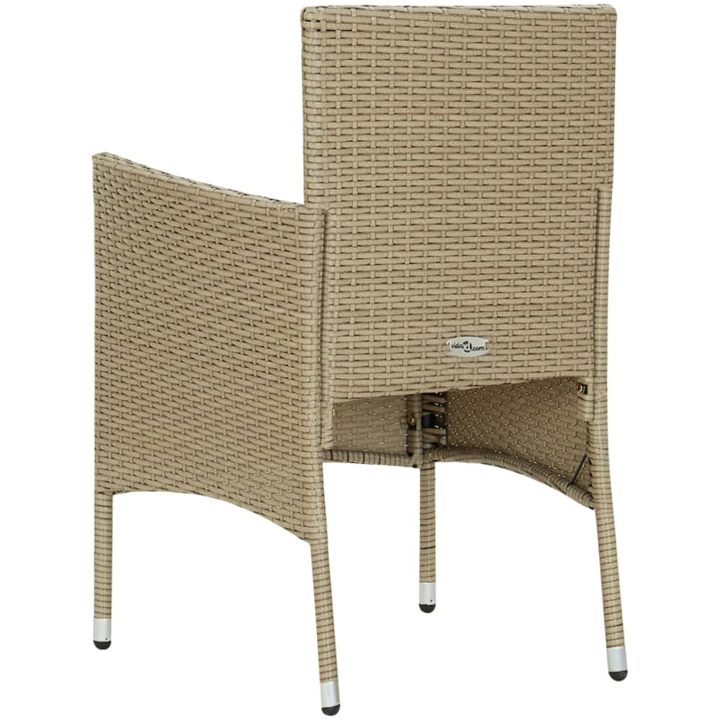 Matgrupp för trädgården 5 delar konstrotting och glas beige vidaXL – bild 10