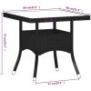 Matgrupp för trädgården 5 delar konstrotting och glas grå vidaXL 80 x 80 x 75 cm – miniatyr 9