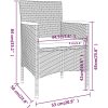 Matgrupp för trädgården 5 delar konstrotting och glas grå vidaXL 80 x 80 x 75 cm – miniatyr 10
