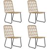 Matgrupp för trädgården 5 delar konstrotting och glas vidaXL 80 cm table length – miniatyr 3