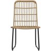 Matgrupp för trädgården 5 delar konstrotting och glas vidaXL 80 cm table length – miniatyr 4