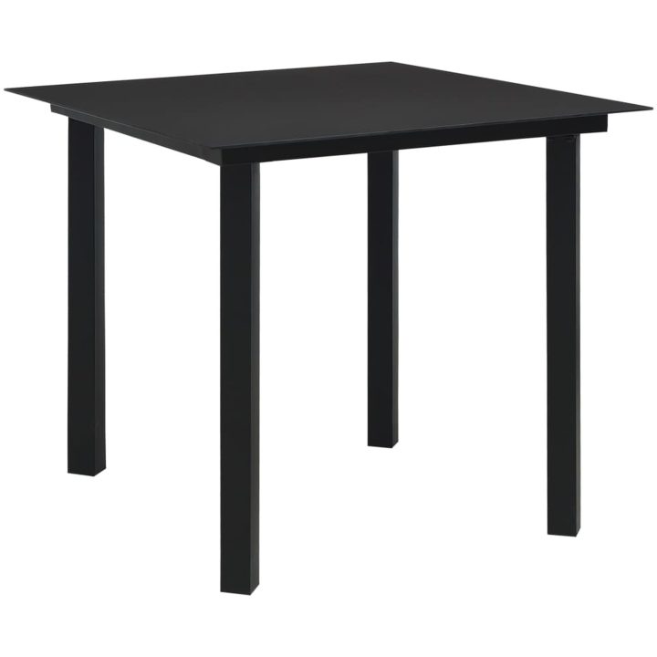 Matgrupp för trädgården 5 delar konstrotting och glas vidaXL 80 cm table length – bild 10