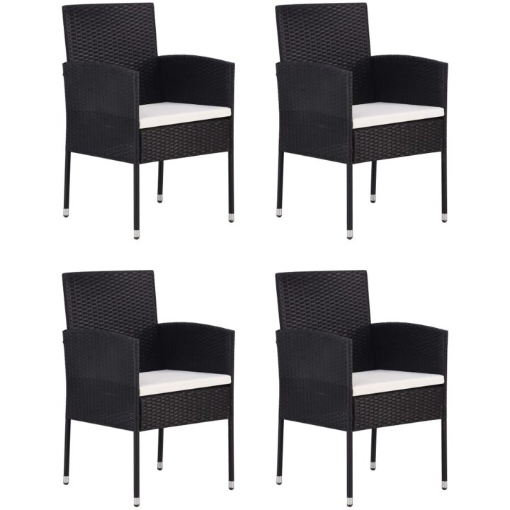 Matgrupp för trädgården 5 delar konstrotting svart vidaXL 80 cm table length – bild 3