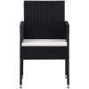 Matgrupp för trädgården 5 delar konstrotting svart vidaXL 80 cm table length – miniatyr 5