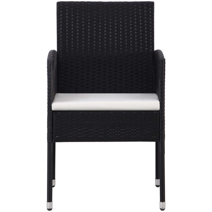 Matgrupp för trädgården 5 delar konstrotting svart vidaXL 80 cm table length – bild 5