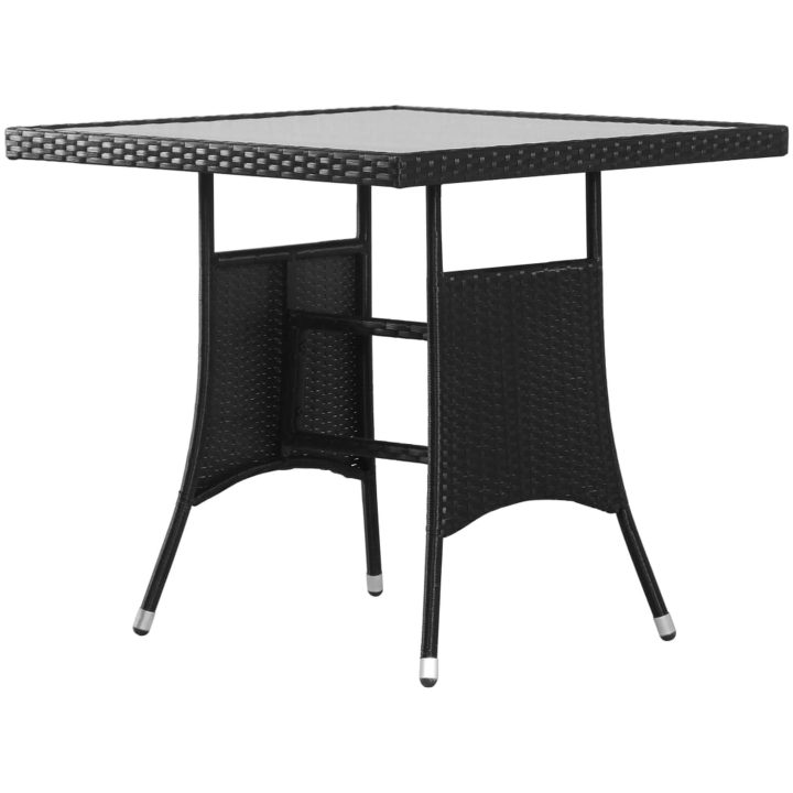 Matgrupp för trädgården 5 delar konstrotting svart vidaXL 80 cm table length – bild 6