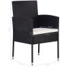 Matgrupp för trädgården 5 delar konstrotting svart vidaXL 80 cm table length – miniatyr 8
