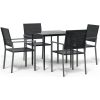 Matgrupp för trädgården 5 delar konstrottning & stål vidaXL 80 cm table length – miniatyr 2