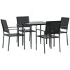 Matgrupp för trädgården 5 delar konstrottning & stål vidaXL 80 cm table length – miniatyr 3