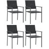Matgrupp för trädgården 5 delar konstrottning & stål vidaXL 80 cm table length – miniatyr 4