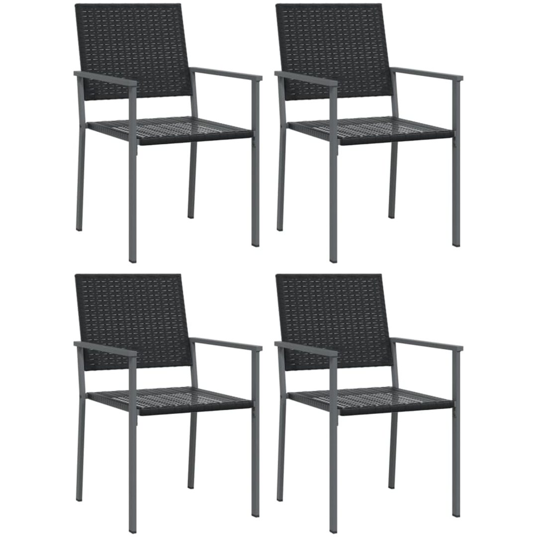 Matgrupp för trädgården 5 delar konstrottning & stål vidaXL 80 cm table length – bild 4