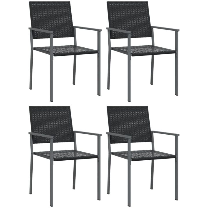 Matgrupp för trädgården 5 delar konstrottning & stål vidaXL 80 cm table length – bild 4